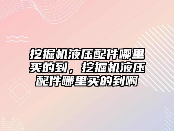 挖掘機(jī)液壓配件哪里買的到，挖掘機(jī)液壓配件哪里買的到啊