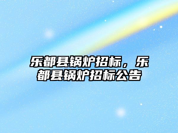 樂都縣鍋爐招標，樂都縣鍋爐招標公告