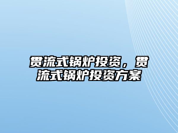 貫流式鍋爐投資，貫流式鍋爐投資方案