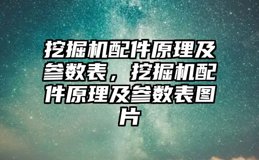 挖掘機配件原理及參數(shù)表，挖掘機配件原理及參數(shù)表圖片