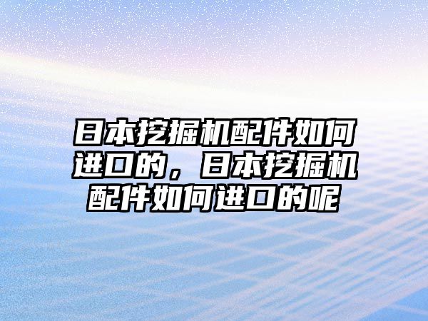 日本挖掘機配件如何進口的，日本挖掘機配件如何進口的呢