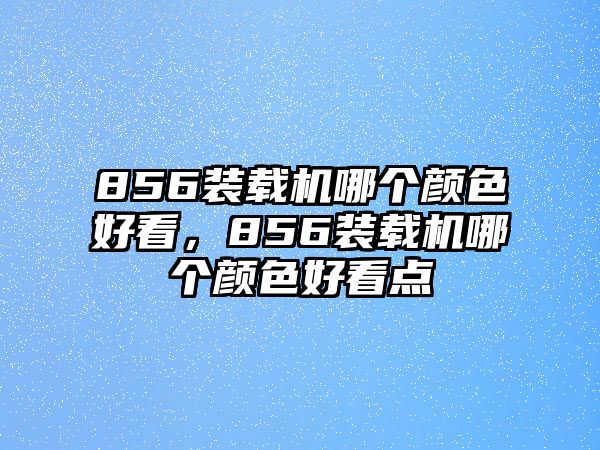 856裝載機哪個顏色好看，856裝載機哪個顏色好看點