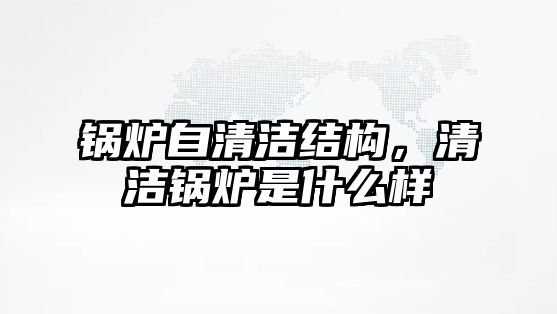 鍋爐自清潔結(jié)構(gòu)，清潔鍋爐是什么樣