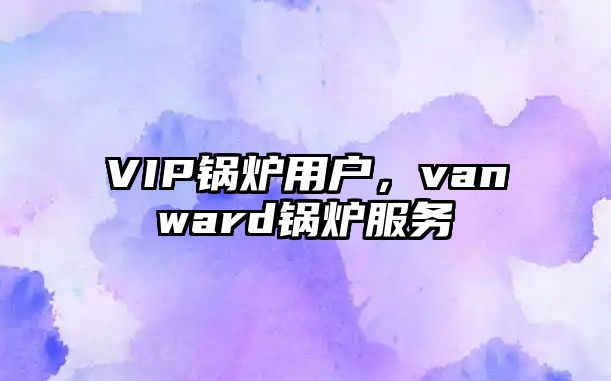 VIP鍋爐用戶，vanward鍋爐服務(wù)