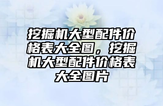 挖掘機大型配件價格表大全圖，挖掘機大型配件價格表大全圖片