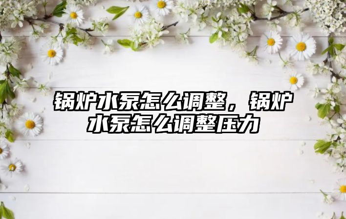 鍋爐水泵怎么調(diào)整，鍋爐水泵怎么調(diào)整壓力