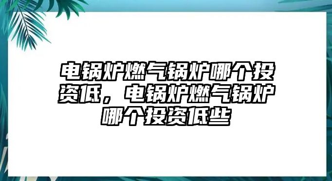 電鍋爐燃?xì)忮仩t哪個投資低，電鍋爐燃?xì)忮仩t哪個投資低些