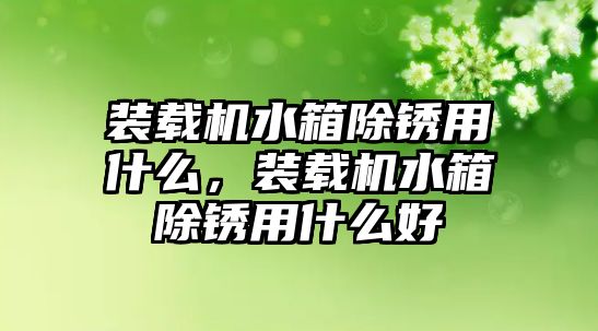 裝載機水箱除銹用什么，裝載機水箱除銹用什么好