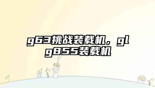 g63挑戰(zhàn)裝載機，glg855裝載機