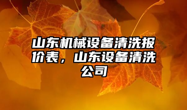 山東機械設備清洗報價表，山東設備清洗公司