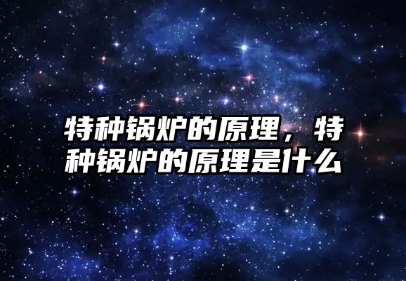 特種鍋爐的原理，特種鍋爐的原理是什么