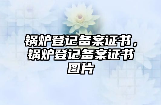 鍋爐登記備案證書，鍋爐登記備案證書圖片