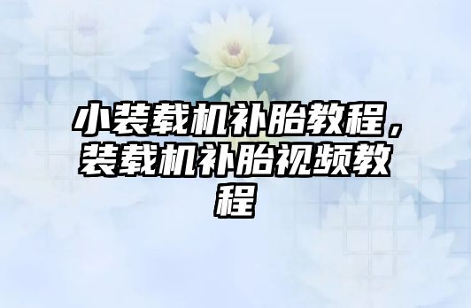 小裝載機補胎教程，裝載機補胎視頻教程