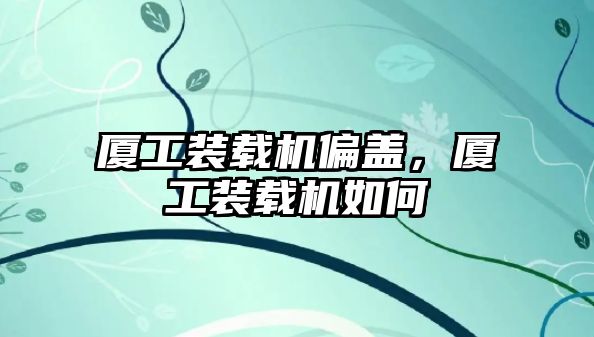 廈工裝載機偏蓋，廈工裝載機如何