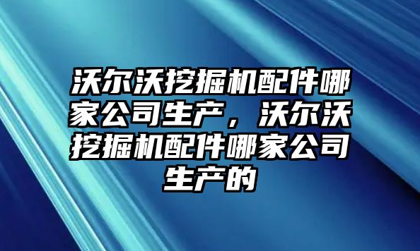 沃爾沃挖掘機配件哪家公司生產(chǎn)，沃爾沃挖掘機配件哪家公司生產(chǎn)的