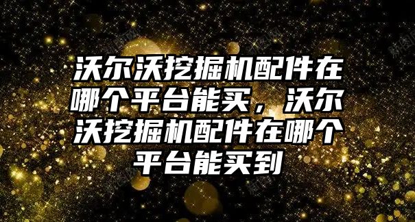 沃爾沃挖掘機配件在哪個平臺能買，沃爾沃挖掘機配件在哪個平臺能買到