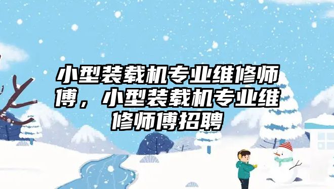 小型裝載機專業(yè)維修師傅，小型裝載機專業(yè)維修師傅招聘