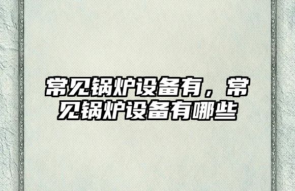 常見鍋爐設(shè)備有，常見鍋爐設(shè)備有哪些