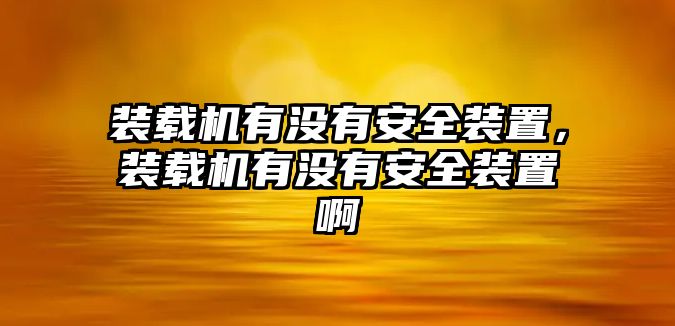 裝載機有沒有安全裝置，裝載機有沒有安全裝置啊