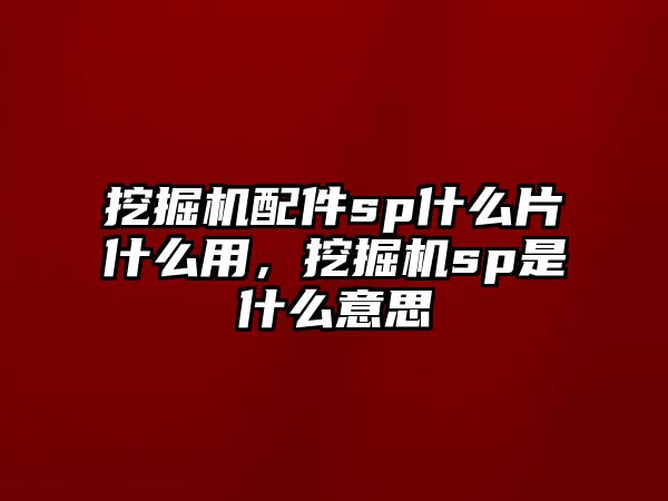 挖掘機(jī)配件sp什么片什么用，挖掘機(jī)sp是什么意思