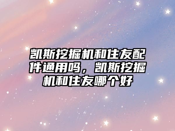 凱斯挖掘機和住友配件通用嗎，凱斯挖掘機和住友哪個好