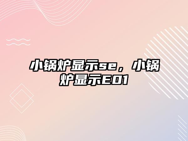 小鍋爐顯示se，小鍋爐顯示E01