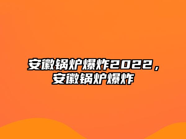 安徽鍋爐爆炸2022，安徽鍋爐爆炸