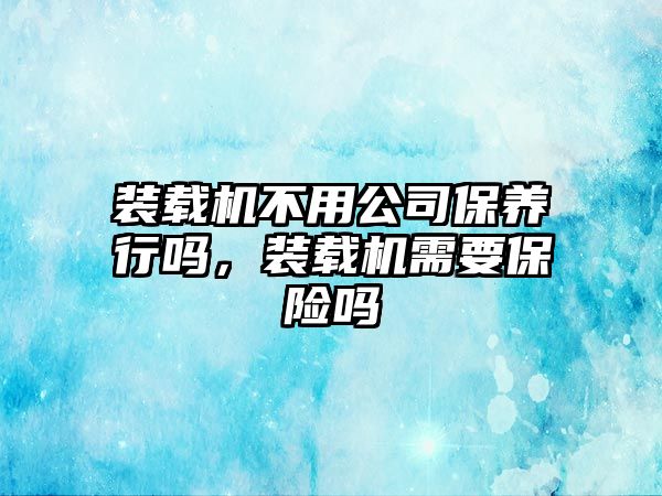 裝載機(jī)不用公司保養(yǎng)行嗎，裝載機(jī)需要保險嗎