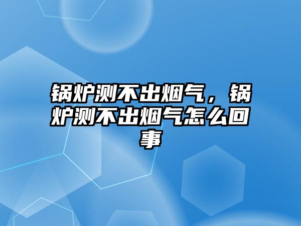 鍋爐測不出煙氣，鍋爐測不出煙氣怎么回事