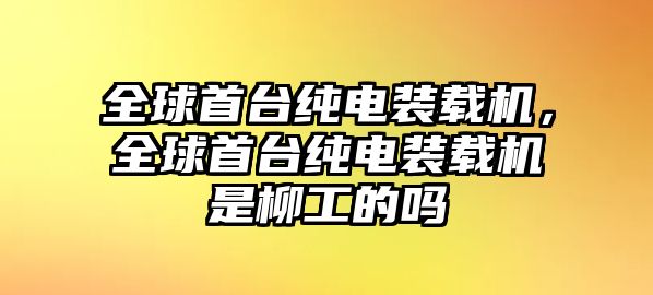 全球首臺純電裝載機(jī)，全球首臺純電裝載機(jī)是柳工的嗎