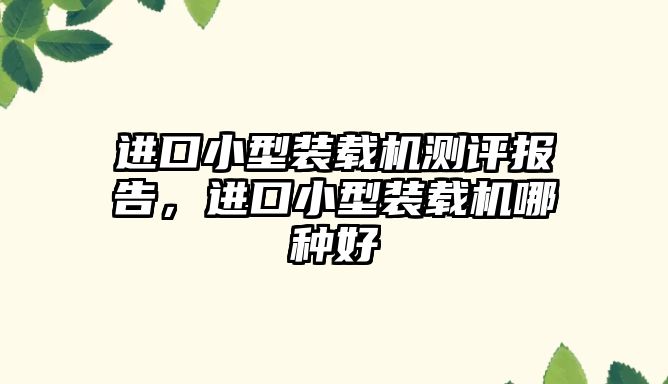 進口小型裝載機測評報告，進口小型裝載機哪種好