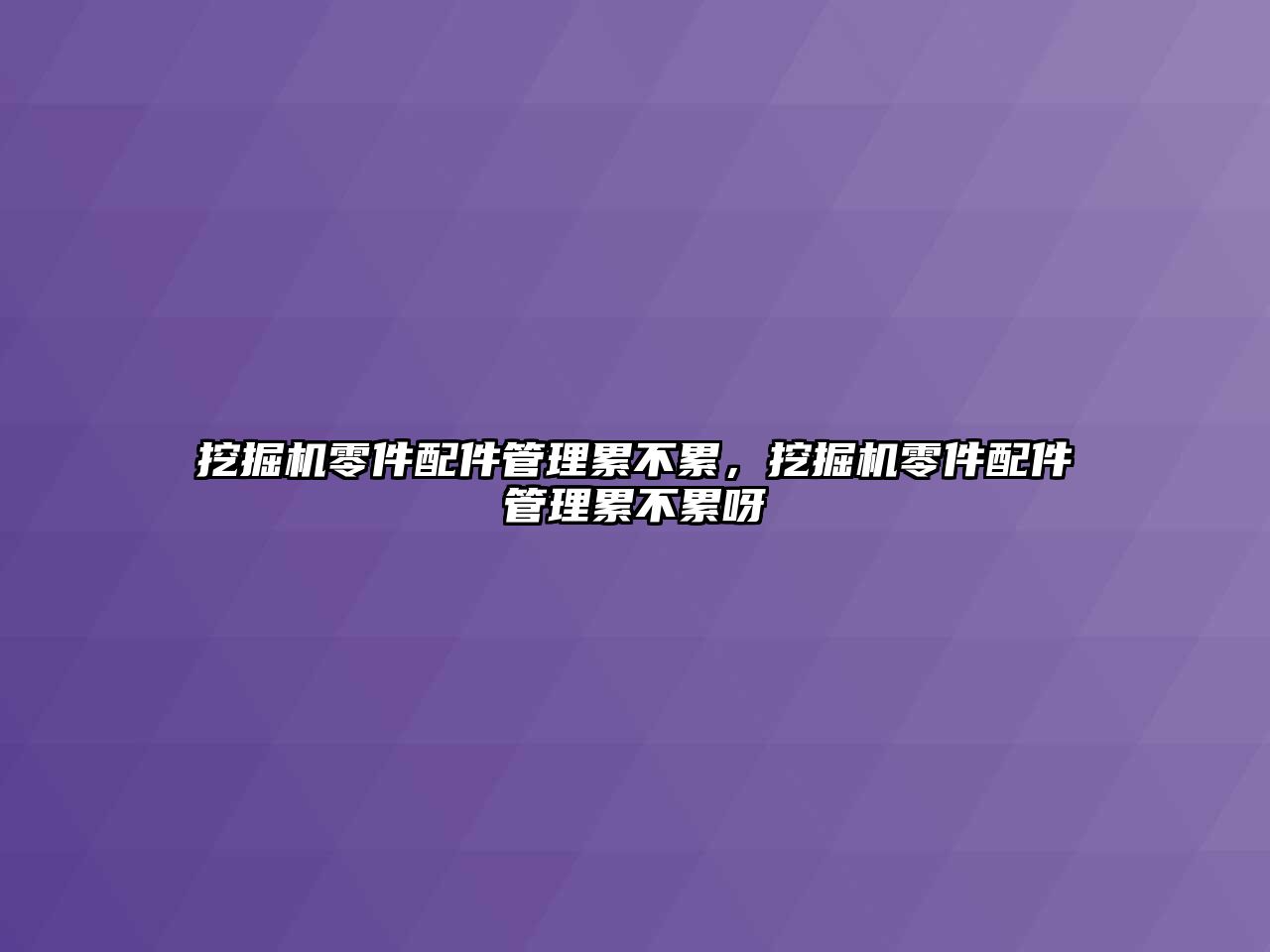 挖掘機零件配件管理累不累，挖掘機零件配件管理累不累呀