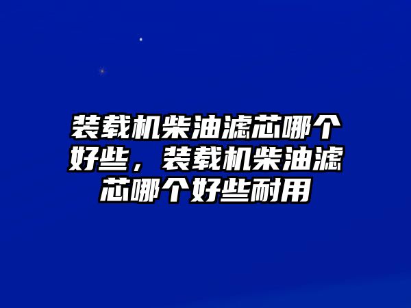 裝載機(jī)柴油濾芯哪個(gè)好些，裝載機(jī)柴油濾芯哪個(gè)好些耐用