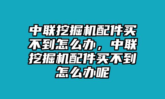 中聯(lián)挖掘機配件買不到怎么辦，中聯(lián)挖掘機配件買不到怎么辦呢