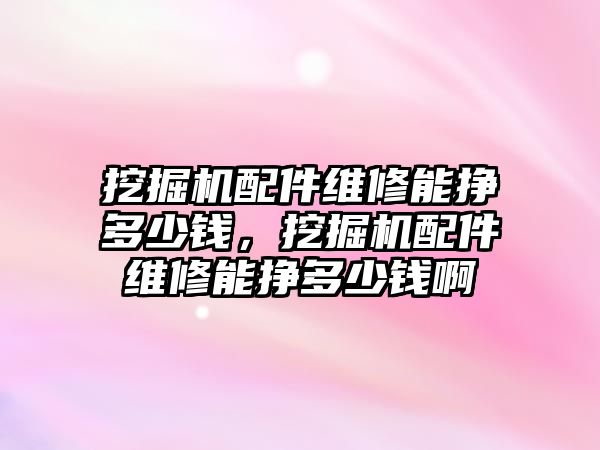 挖掘機(jī)配件維修能掙多少錢，挖掘機(jī)配件維修能掙多少錢啊