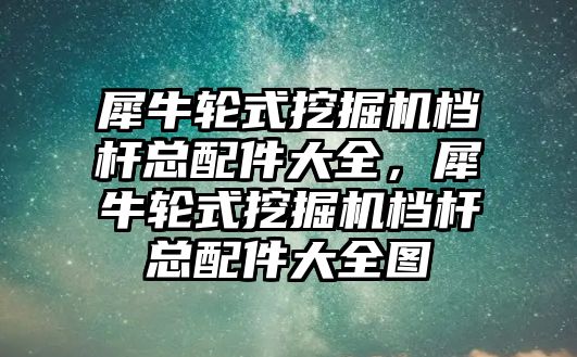 犀牛輪式挖掘機(jī)檔桿總配件大全，犀牛輪式挖掘機(jī)檔桿總配件大全圖