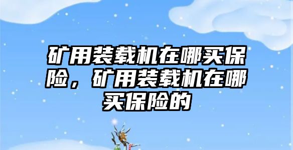 礦用裝載機(jī)在哪買保險(xiǎn)，礦用裝載機(jī)在哪買保險(xiǎn)的