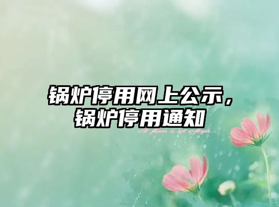 鍋爐停用網(wǎng)上公示，鍋爐停用通知