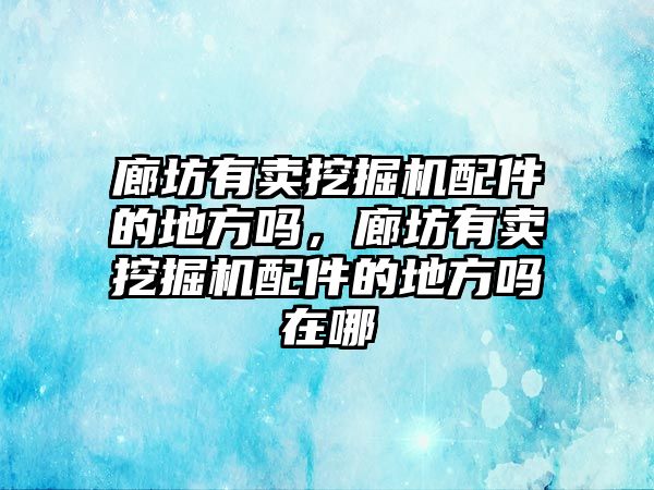 廊坊有賣挖掘機(jī)配件的地方嗎，廊坊有賣挖掘機(jī)配件的地方嗎在哪