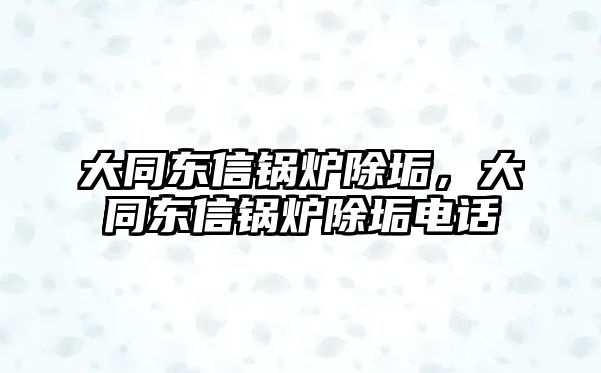 大同東信鍋爐除垢，大同東信鍋爐除垢電話