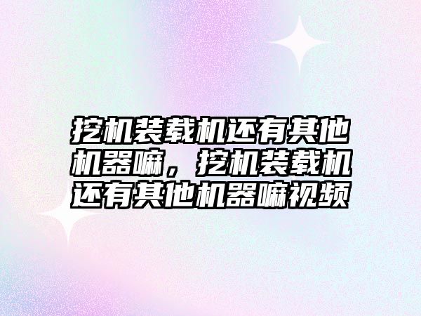 挖機裝載機還有其他機器嘛，挖機裝載機還有其他機器嘛視頻