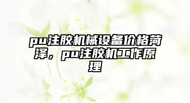 pu注膠機(jī)械設(shè)備價(jià)格菏澤，pu注膠機(jī)工作原理