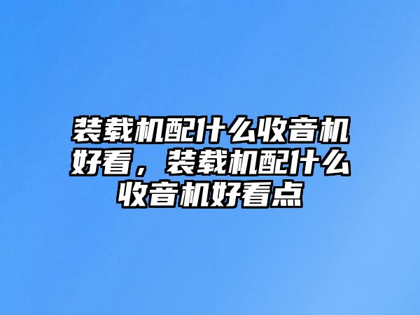 裝載機配什么收音機好看，裝載機配什么收音機好看點