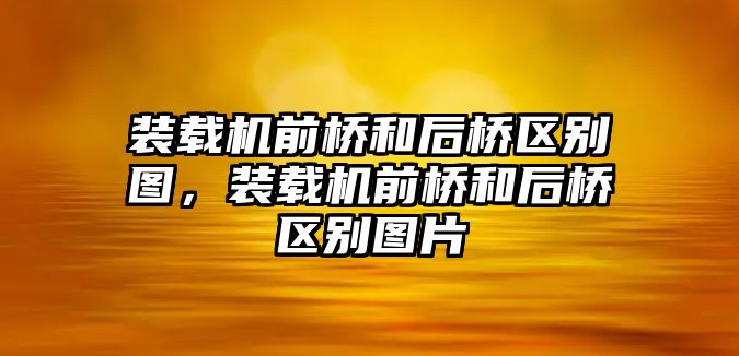 裝載機前橋和后橋區(qū)別圖，裝載機前橋和后橋區(qū)別圖片