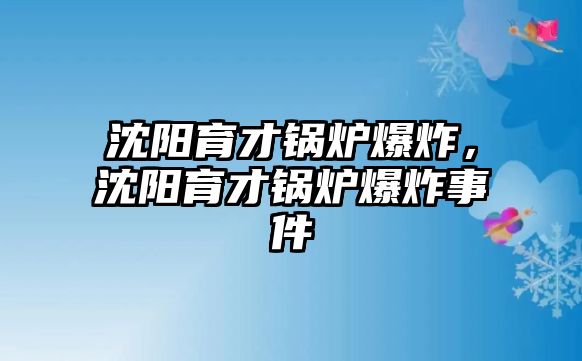 沈陽育才鍋爐爆炸，沈陽育才鍋爐爆炸事件