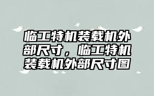 臨工特機裝載機外部尺寸，臨工特機裝載機外部尺寸圖