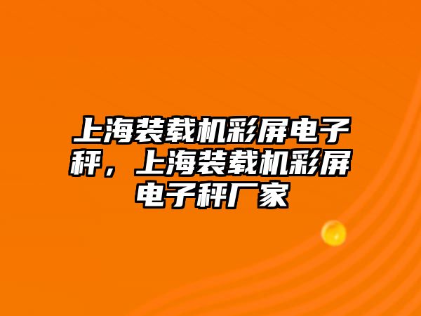 上海裝載機彩屏電子秤，上海裝載機彩屏電子秤廠家