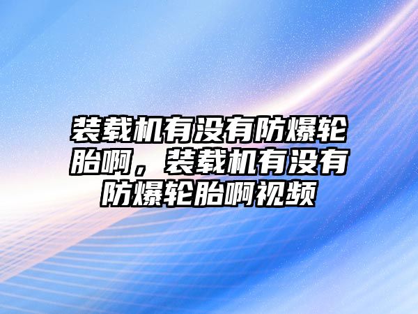 裝載機(jī)有沒(méi)有防爆輪胎啊，裝載機(jī)有沒(méi)有防爆輪胎啊視頻