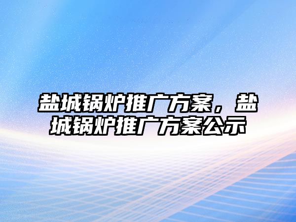 鹽城鍋爐推廣方案，鹽城鍋爐推廣方案公示