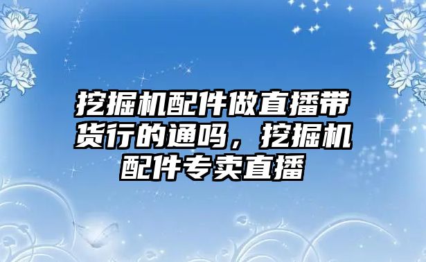 挖掘機(jī)配件做直播帶貨行的通嗎，挖掘機(jī)配件專賣直播